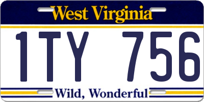 WV license plate 1TY756
