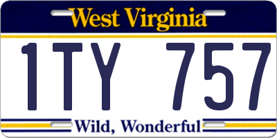 WV license plate 1TY757
