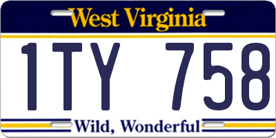 WV license plate 1TY758