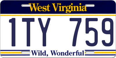 WV license plate 1TY759