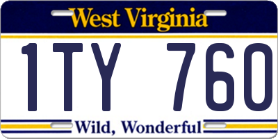 WV license plate 1TY760