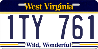 WV license plate 1TY761