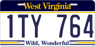 WV license plate 1TY764