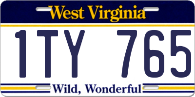 WV license plate 1TY765