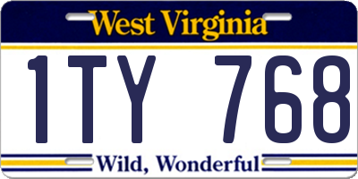 WV license plate 1TY768