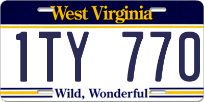 WV license plate 1TY770