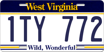 WV license plate 1TY772