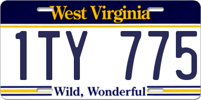 WV license plate 1TY775
