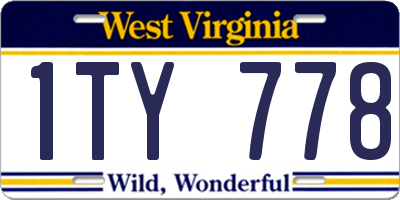 WV license plate 1TY778