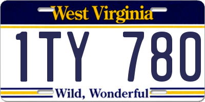 WV license plate 1TY780