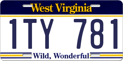 WV license plate 1TY781