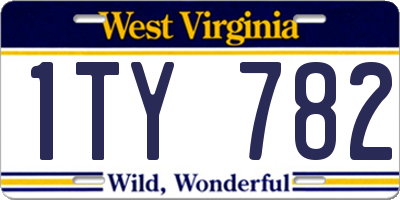 WV license plate 1TY782