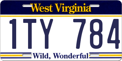 WV license plate 1TY784