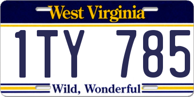 WV license plate 1TY785