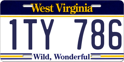 WV license plate 1TY786