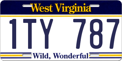 WV license plate 1TY787