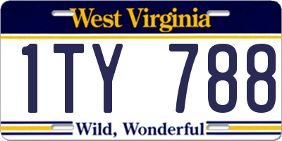 WV license plate 1TY788