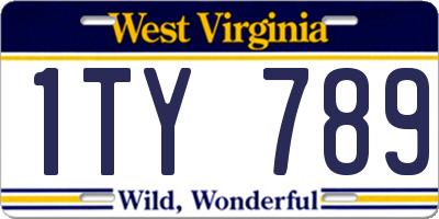 WV license plate 1TY789