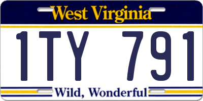 WV license plate 1TY791