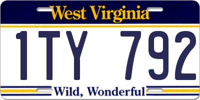 WV license plate 1TY792