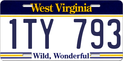 WV license plate 1TY793