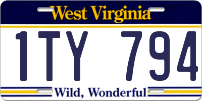 WV license plate 1TY794