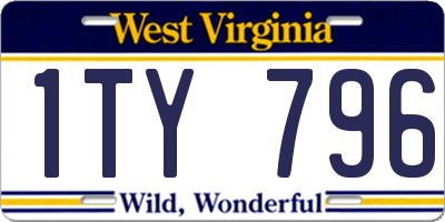 WV license plate 1TY796