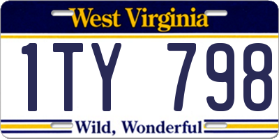 WV license plate 1TY798