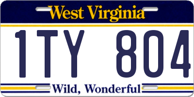 WV license plate 1TY804