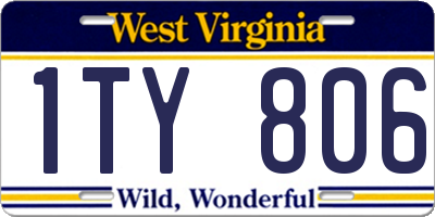 WV license plate 1TY806