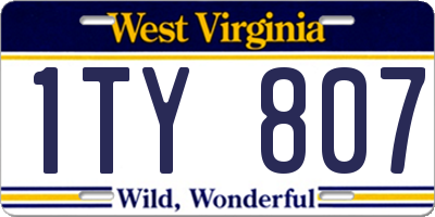 WV license plate 1TY807