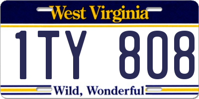 WV license plate 1TY808