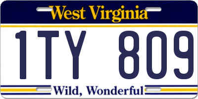 WV license plate 1TY809