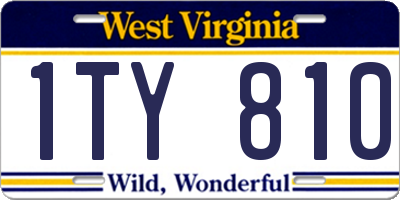 WV license plate 1TY810