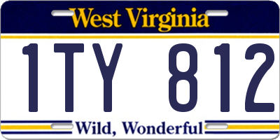 WV license plate 1TY812