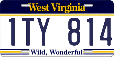 WV license plate 1TY814