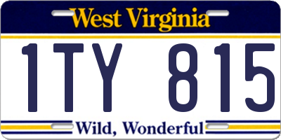 WV license plate 1TY815