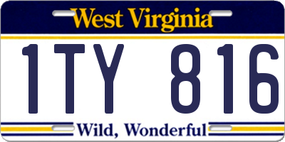 WV license plate 1TY816