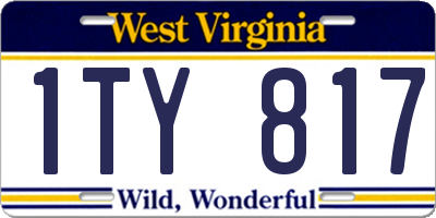 WV license plate 1TY817
