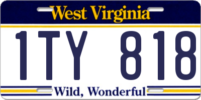 WV license plate 1TY818