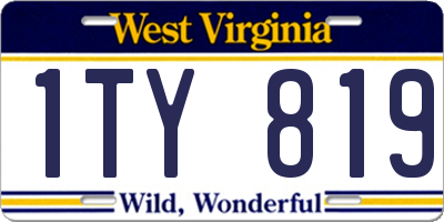 WV license plate 1TY819