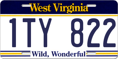 WV license plate 1TY822