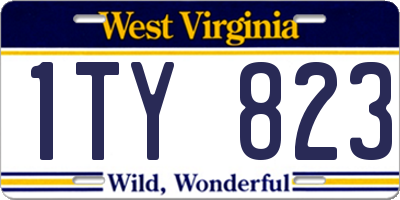 WV license plate 1TY823