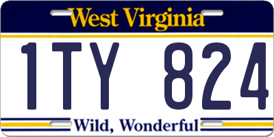 WV license plate 1TY824