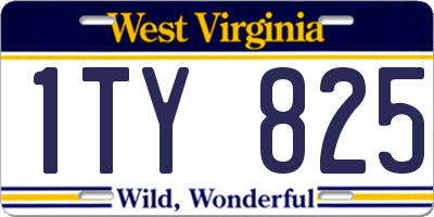 WV license plate 1TY825