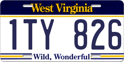 WV license plate 1TY826