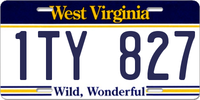 WV license plate 1TY827