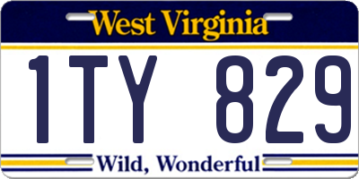 WV license plate 1TY829
