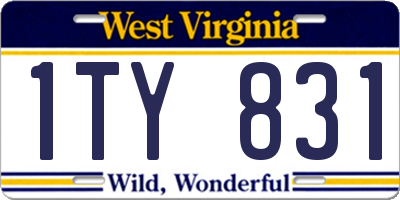 WV license plate 1TY831