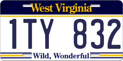 WV license plate 1TY832